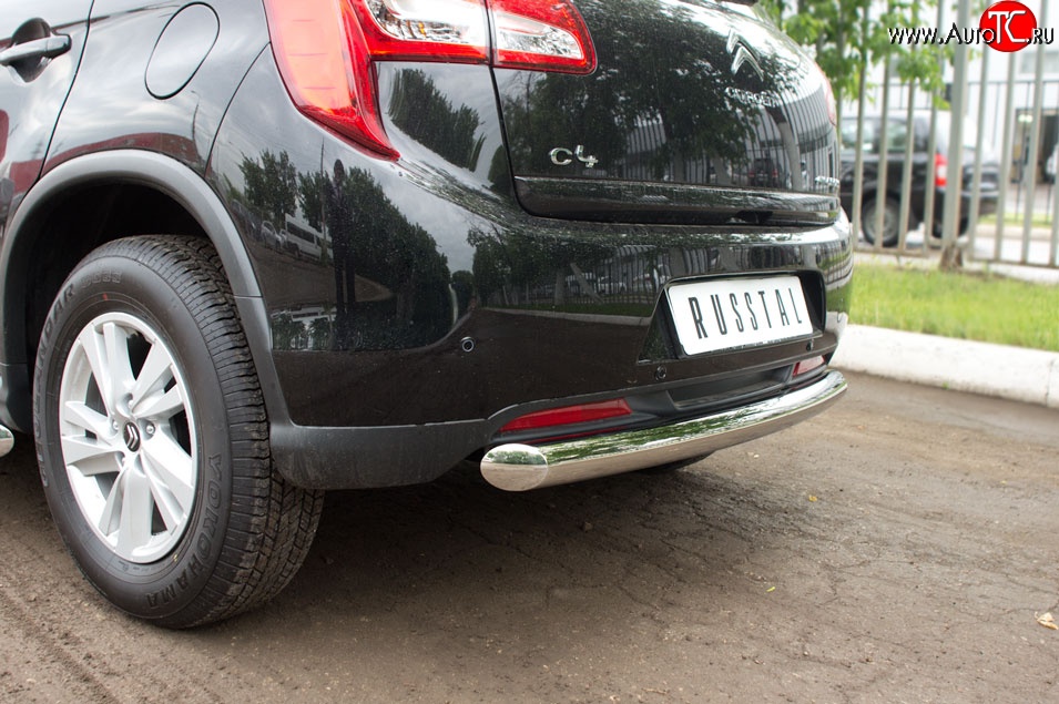 15 349 р. Одинарная защита заднего бампера из трубы диаметром 76 мм SLITKOFF  CITROEN C4 aircross (2012-2017)  с доставкой в г. Керчь