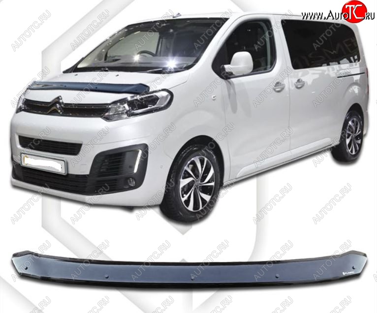 1 899 р. Дефлектор капота CA-Plastic CITROEN SpaceTourer (2016-2022) (Classic черный, Без надписи)  с доставкой в г. Керчь