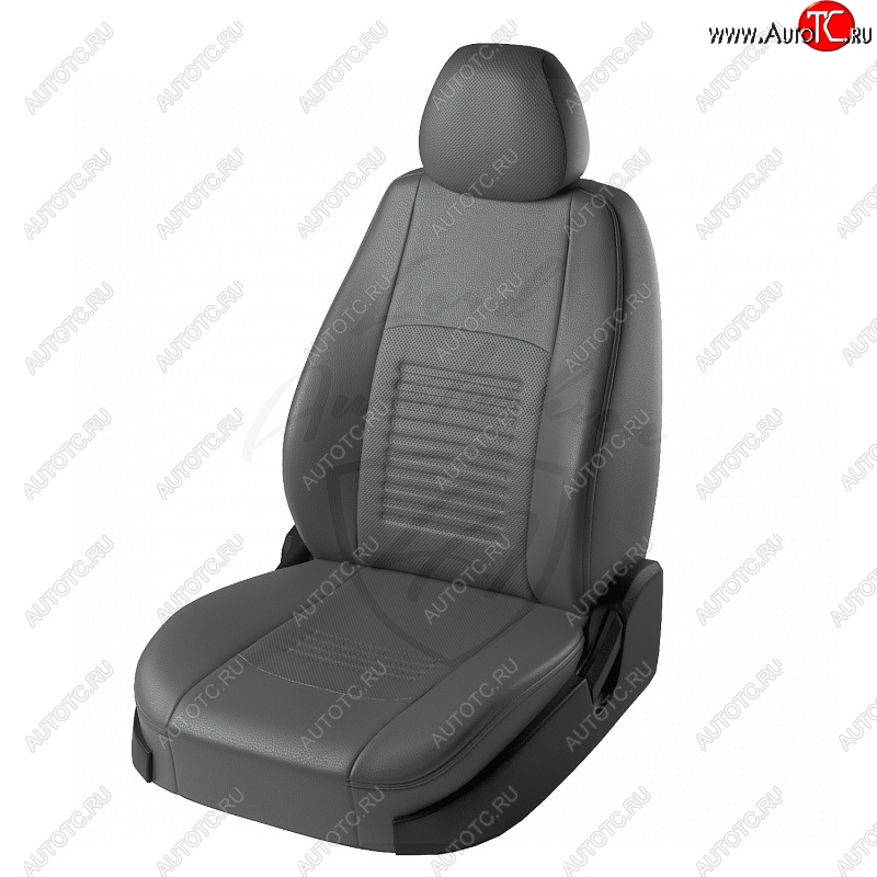 9 449 р. Чехлы для сидений Lord Autofashion Турин (экокожа) Daewoo Gentra KLAS седан (2012-2016) (Серый, вставка Серая)  с доставкой в г. Керчь
