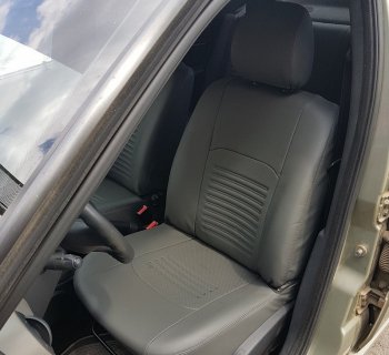 9 449 р. Чехлы для сидений Lord Autofashion Турин (экокожа) Daewoo Gentra KLAS седан (2012-2016) (Серый, вставка Серая)  с доставкой в г. Керчь. Увеличить фотографию 3