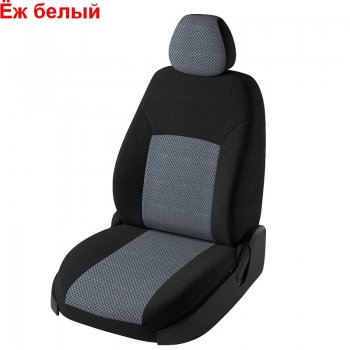 Чехлы для сидений Дублин (жаккард) Daewoo Matiz ( M100,  M150) (1998-2016) дорестайлинг, рестайлинг (Черный, вставка Ёж белый)