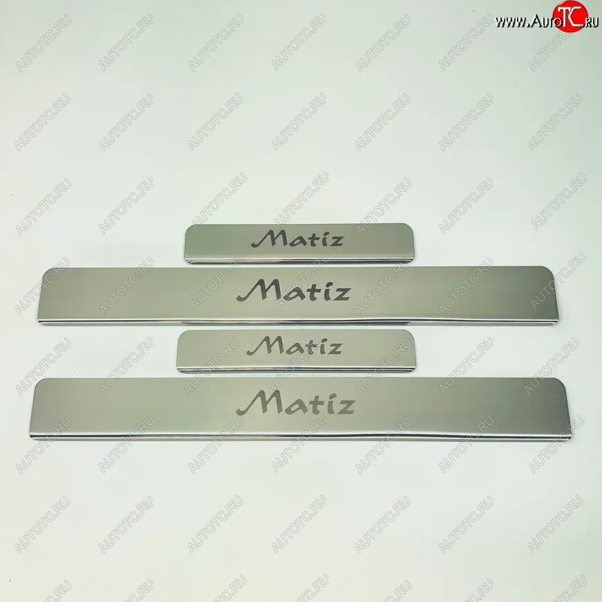 2 179 р. Накладки порожков салона INOX Daewoo Matiz M100 дорестайлинг (1998-2000) (Нержавеющая сталь)  с доставкой в г. Керчь