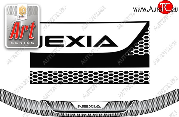 2 079 р. Дефлектор капота CA-Plastiс  Daewoo Nexia  рестайлинг (2008-2015) (Серия Art графит)  с доставкой в г. Керчь
