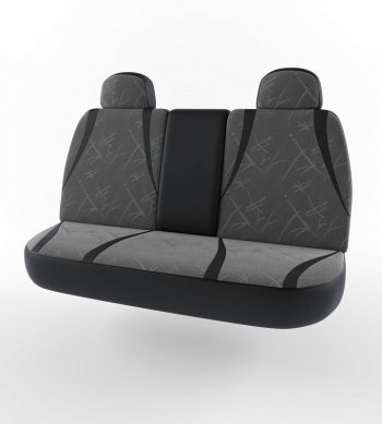 6 449 р. Чехлы для сидений Lord Autofashion Форсаж (экокожа)  Daewoo Nexia  рестайлинг (2008-2015) (Черный, вставка флок Серый флеш)  с доставкой в г. Керчь. Увеличить фотографию 2