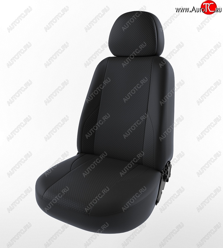 4 389 р. Чехлы для сидений Lord Autofashion Вегас (экокожа) Daewoo Nexia рестайлинг (2008-2015) (Черный, вставка черная)  с доставкой в г. Керчь