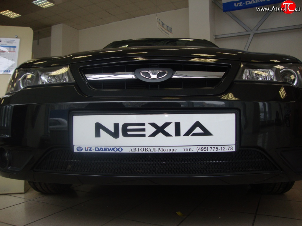 1 339 р. Сетка на бампер Russtal (черная) Daewoo Nexia рестайлинг (2008-2015)  с доставкой в г. Керчь