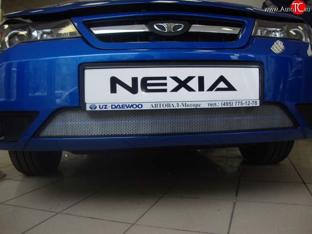 1 389 р. Сетка на бампер Russtal (хром) Daewoo Nexia рестайлинг (2008-2015)  с доставкой в г. Керчь