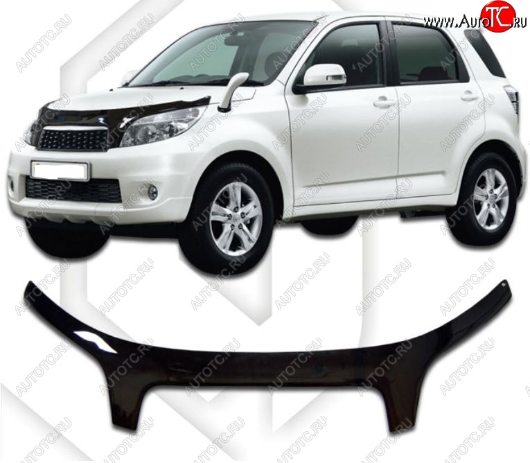 2 599 р. Дефлектор капота CA-Plastic exclusive Daihatsu Be-Go J200 дорестайинг (2006-2008) (Classic черный, Без надписи)  с доставкой в г. Керчь