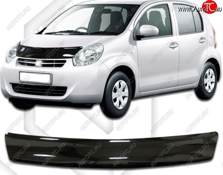 1 899 р. Дефлектор капота CA-Plastic Daihatsu Boon M600 (2010-2014) (Classic черный, Без надписи)  с доставкой в г. Керчь