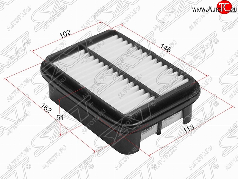 291 р. Фильтр воздушный двигателя SAT (162х118х51 mm)  Daihatsu Terios ( J100,  J102,J122) (1997-2005) дорестайлинг, рестайлинг  с доставкой в г. Керчь