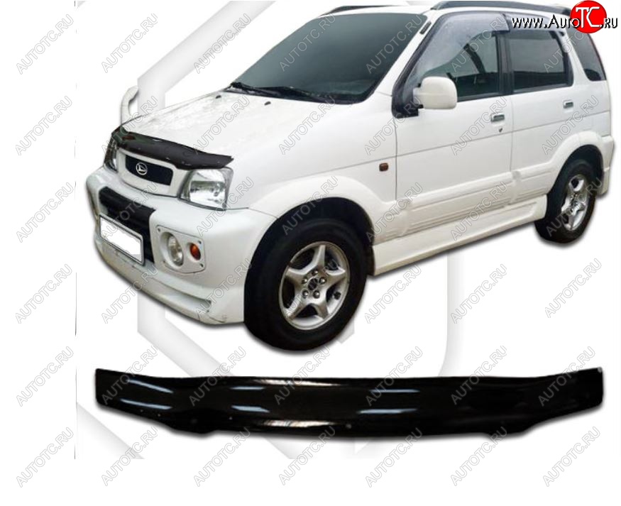 1 999 р. Дефлектор капота (кузов: J100,102,122) CA-Plastic  Daihatsu Terios  J100 (1997-2000) дорестайлинг (Classic черный, Без надписи)  с доставкой в г. Керчь