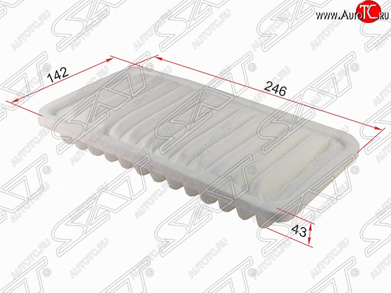 277 р. Фильтр воздушный двигателя SAT (1.3l, 246х142х43 mm)  Daihatsu Terios ( J100,  J102,J122) (1997-2005), Toyota Cami  J100 (1999-2006)  с доставкой в г. Керчь