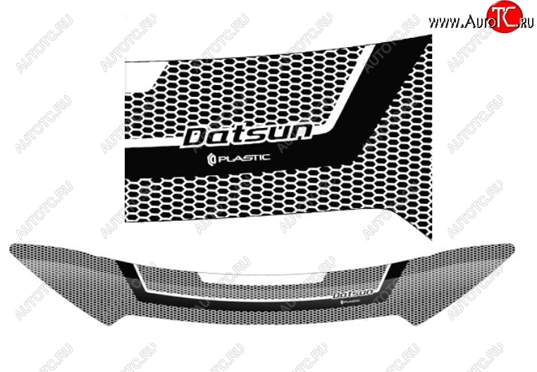2 299 р. Дефлектор капота CA-Plastiс  Datsun mi-DO - on-DO (Серия Art белая)  с доставкой в г. Керчь