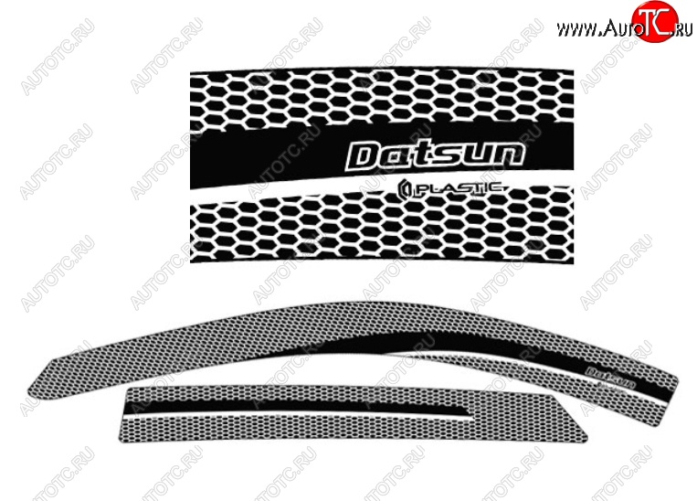 2 159 р. Дефлектора окон CA-Plastic  Datsun mi-DO (2014-2021) хэтчбэк (Серия Art белая, Без хром.молдинга)  с доставкой в г. Керчь