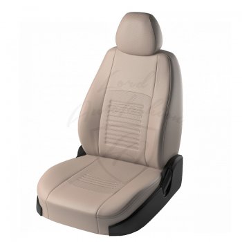 Чехлы для сидений Lord Autofashion Турин (экокожа, сплошная спинка) Datsun mi-DO - on-DO (Бежевый, вставка Бежевая)