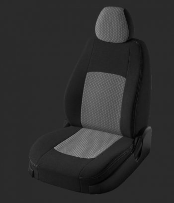 Чехлы для сидений Lord Autofashion Турин (жаккард, спинка и сиденье 60/40, 3 Г-образных подголовника) Datsun on-DO (2014-2019) седан дорестайлинг (Черный, вставка жаккард Чёрный Люкс-94)