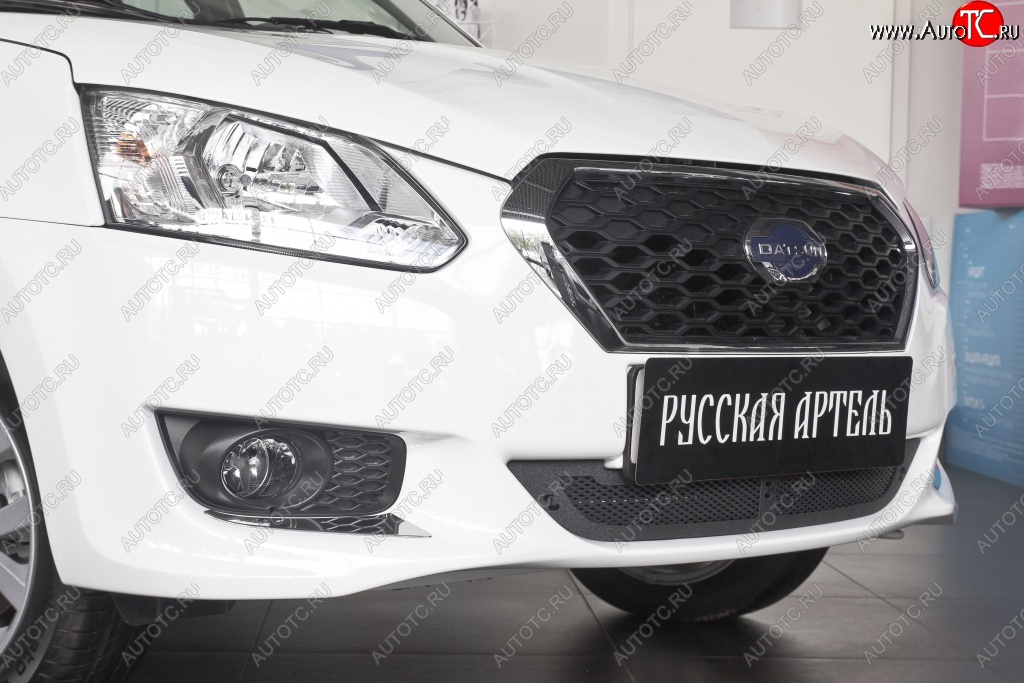 1 799 р. Защитная сетка решетки переднего бампера РА  Datsun on-DO (2014-2019) седан дорестайлинг  с доставкой в г. Керчь