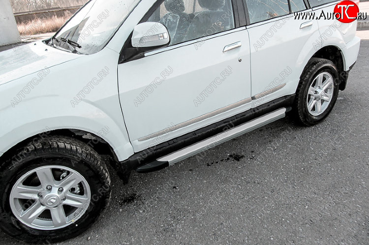 13 349 р. Пороги алюминиевые Slitkoff  Derways Hower Н3 (2017-2019) (Optima Silver)  с доставкой в г. Керчь