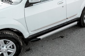13 349 р. Пороги алюминиевые Slitkoff  Derways Hower Н3 (2017-2019) (Optima Silver)  с доставкой в г. Керчь. Увеличить фотографию 2