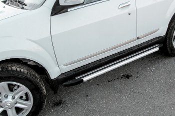 10 699 р. Пороги алюминиевые Slitkoff  Derways Hower Н3 (2017-2019) (Luxe Silver)  с доставкой в г. Керчь. Увеличить фотографию 2