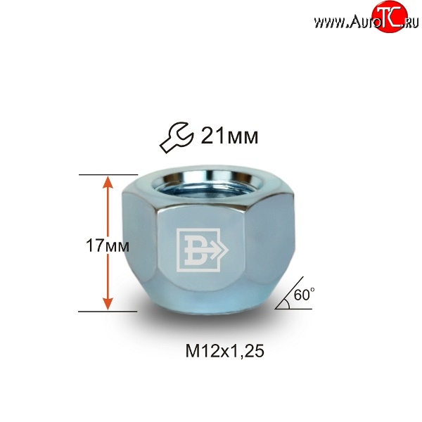 36 р. Колёсная гайка Вектор M12 1.25 Suzuki Xbee MN71S дорестайлинг (2017-2022)