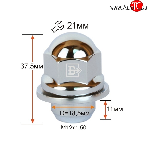 139 р. Колёсная гайка Вектор M12 1.5    с доставкой в г. Керчь