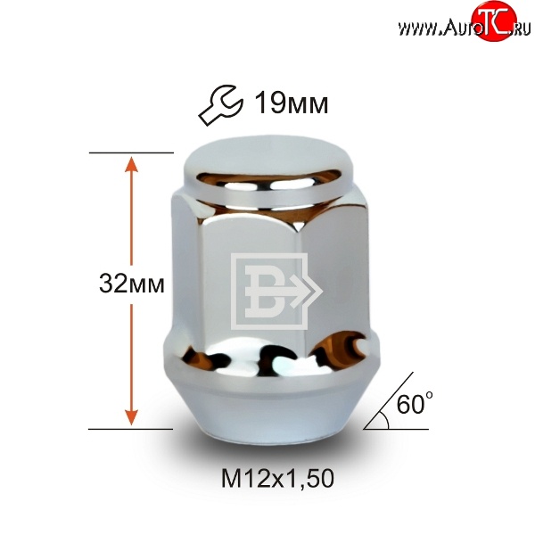 69 р. Колёсная гайка Вектор M12 1.5    с доставкой в г. Керчь