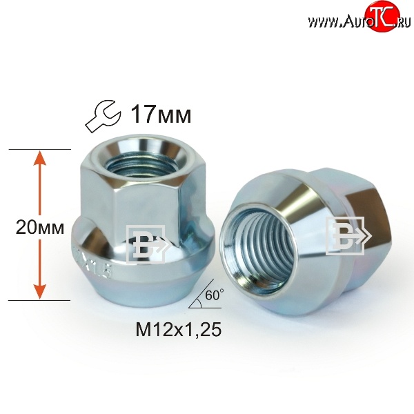 59 р. Колёсная гайка Вектор M12 1.25    с доставкой в г. Керчь