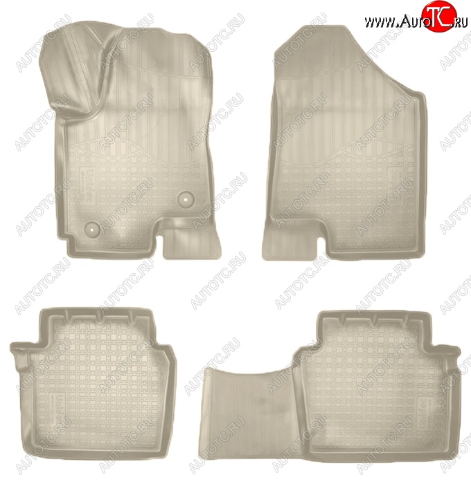 2 759 р. Коврики салонные Noplast (3D)  Dong Feng 580  1 (2018-2025) рестайлинг (Бежевые)  с доставкой в г. Керчь
