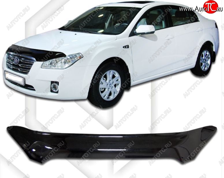 2 159 р. Дефлектор капота CA-Plastic  FAW Besturn B50 (2012-2017) рестайлинг (Classic черный, Без надписи)  с доставкой в г. Керчь