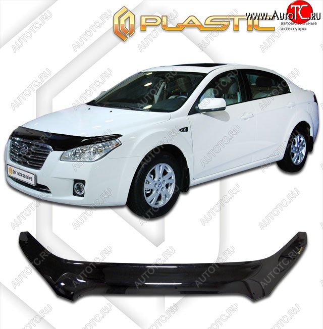 2 399 р. Дефлектор капота CA-Plastik exclusive  FAW Besturn B50 (2012-2017) рестайлинг (Classic черный, Без надписи)  с доставкой в г. Керчь