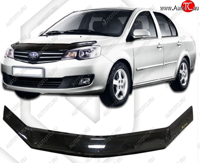 1 999 р. Дефлектор капота CA-Plastic FAW V5 (2012-2017) (Classic черный, Без надписи)  с доставкой в г. Керчь