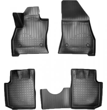 Коврики салонные Noplast (3D) Fiat 500L  300,350 (2012-2022) дорестайлинг, рестайлинг (Черные)