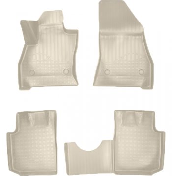 Коврики салонные Noplast (3D) Fiat 500L  300,350 (2012-2022) дорестайлинг, рестайлинг (Бежевые)