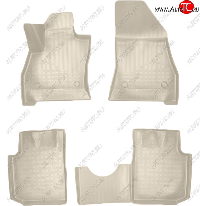 2 759 р. Коврики салонные Noplast (3D)  Fiat 500L  300,350 (2012-2022) дорестайлинг, рестайлинг (Бежевые)  с доставкой в г. Керчь