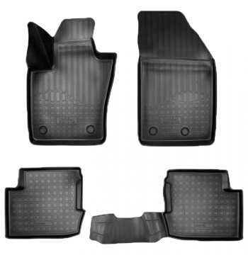 Коврики салонные Noplast (3D) Fiat 500X  334 (2014-2023) дорестайлинг, рестайлинг (Черные)