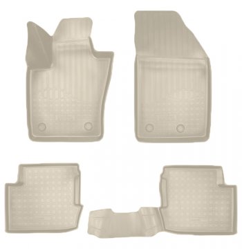 Коврики салонные Noplast (3D) Fiat 500X  334 (2014-2023) дорестайлинг, рестайлинг (Бежевые)