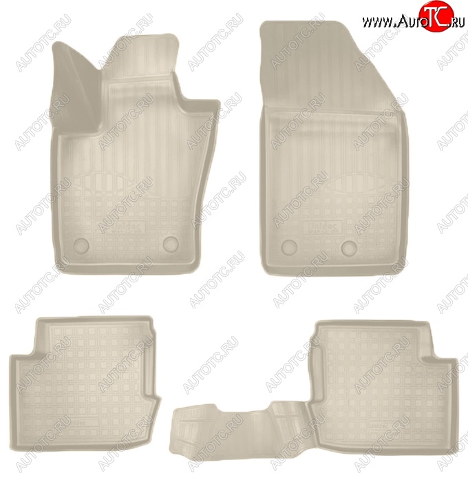 2 759 р. Коврики салонные Noplast (3D)  Fiat 500X  334 (2014-2023) дорестайлинг, рестайлинг (Бежевые)  с доставкой в г. Керчь
