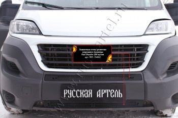 3 779 р. Защитная сетка и зимняя заглушка решетки переднего бампера (шагрень) RA  Fiat Ducato  290 (2014-2025)  с доставкой в г. Керчь. Увеличить фотографию 3