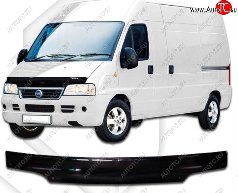 2 159 р. Дефлектор капота CA-Plastiс Fiat Ducato 230 (1994-2002) (Classic черный, Без надписи)  с доставкой в г. Керчь