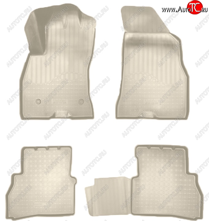 2 759 р. Коврики салонные Noplast (3D)  Fiat Panda  3 319 (2012-2025) (Бежевые)  с доставкой в г. Керчь