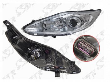 Левая фара (хром, с корректором) SAT Ford Fiesta 6 хэтчбэк 5 дв. дорестайлинг (2008-2012)