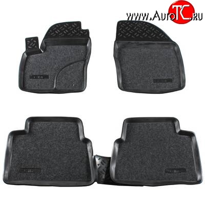 3 199 р. Комплект ковриков в салон Aileron 4 шт. (полиуретан, покрытие Soft) Ford C-max Mk1 рестайлинг (2007-2010)  с доставкой в г. Керчь