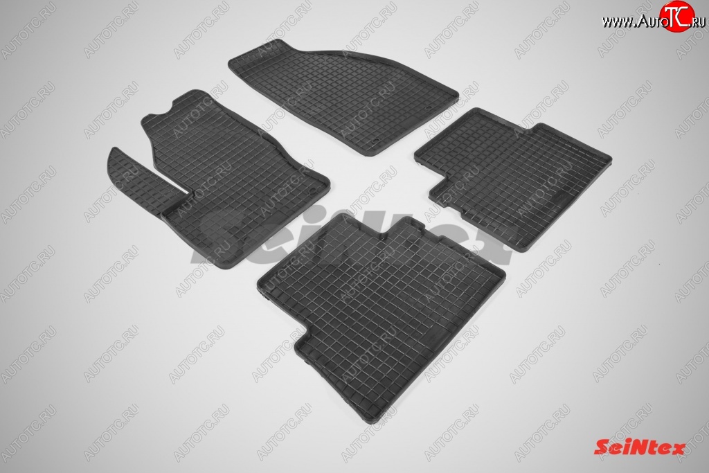 3 269 р. Износостойкие коврики в салон с рисунком Сетка SeiNtex Premium 4 шт. (резина) Ford C-max Mk1 рестайлинг (2007-2010)  с доставкой в г. Керчь
