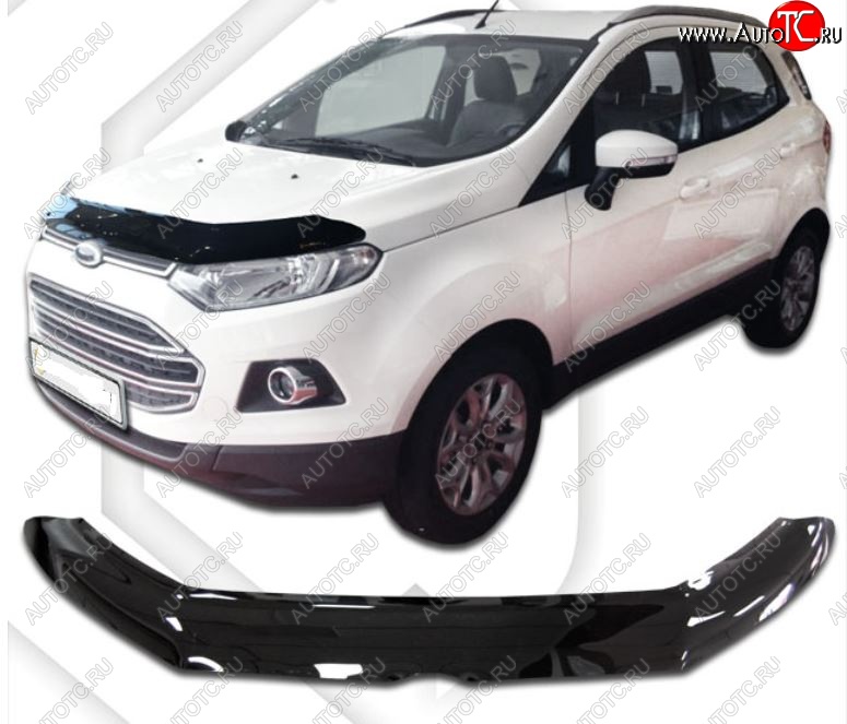 3 079 р. Дефлектор капота CA-Plastiс Ford EcoSport дорестайлинг (2013-2019) (Classic черный, Без надписи)  с доставкой в г. Керчь