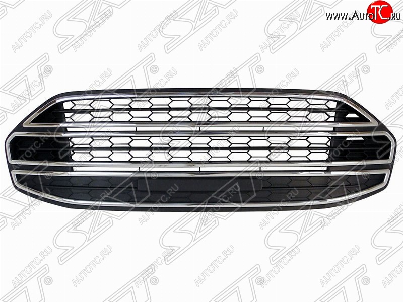 4 849 р. Решетка в передний бампер SAT (хром)  Ford EcoSport (2013-2019) дорестайлинг  с доставкой в г. Керчь