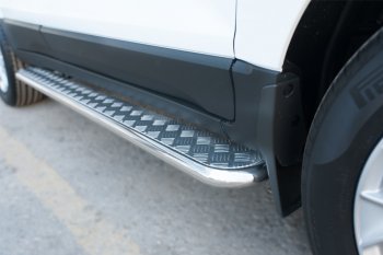 Широкая защита порогов с трубой d42 мм SLITKOFF v2 Ford EcoSport дорестайлинг (2013-2019)