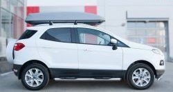 91 999 р. Защита порогов с пластиковыми вставками для ног из круглой трубы диаметром 76 мм Russtal Ford EcoSport дорестайлинг (2013-2019) (Защита порогов с со скосами на торцах (вариант 1))  с доставкой в г. Керчь. Увеличить фотографию 7