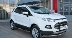 91 999 р. Защита порогов с пластиковыми вставками для ног из круглой трубы диаметром 76 мм Russtal Ford EcoSport дорестайлинг (2013-2019) (Защита порогов с со скосами на торцах (вариант 1))  с доставкой в г. Керчь. Увеличить фотографию 8