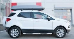 91 999 р. Защита порогов с пластиковыми вставками для ног из круглой трубы диаметром 76 мм Russtal Ford EcoSport дорестайлинг (2013-2019) (Защита порогов с со скосами на торцах (вариант 1))  с доставкой в г. Керчь. Увеличить фотографию 10